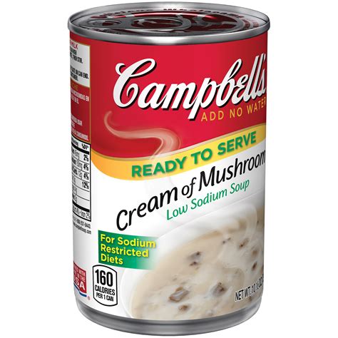 Campbell's® Ready to Serve Low Sodium Cream of Mushroom Soup, 10.5 oz ...