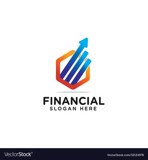 Financial logo design modern template Royalty Free Vector