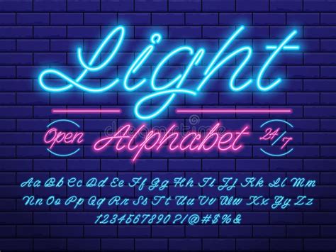 Neon light font stock vector. Illustration of font, letter - 194137713