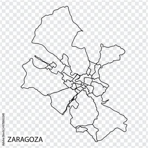 High Quality map of Zaragoza is a city in Spain, with borders of the Districts. Map of Zaragoza ...