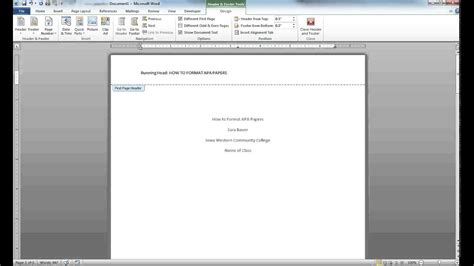 Apa Running Head Example How To Format And Insert In Word