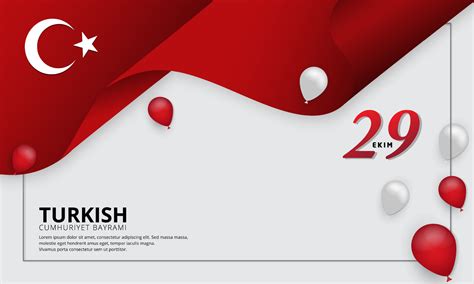 Celebration Turkey republic day background template design vector ...