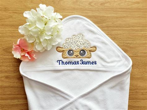 Personalised Embroidered Hooded Baby Towel Embroidered Baby | Etsy