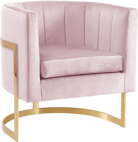 Carter Velvet Accent Chair (Pink) by Meridian Furniture | FurniturePick