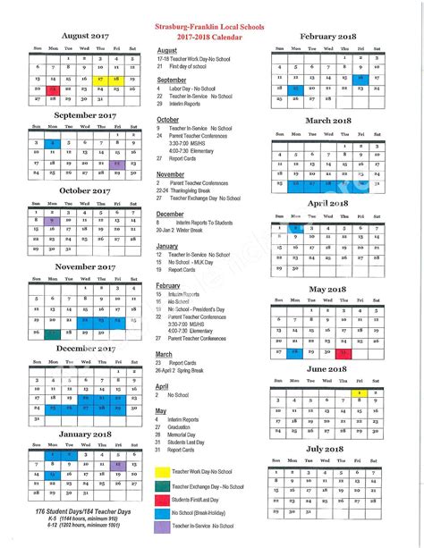 Strasburg-Franklin Local Schools Calendars – Strasburg, OH