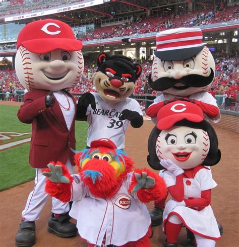 The Cincinnati Reds mascot crew got in on the Bearcat action ...