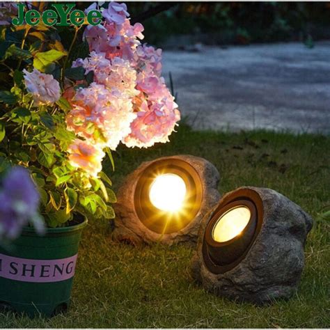 JeeYee Solar Led Outdoor Solar Light Solar Simulation Stone Lamp ...