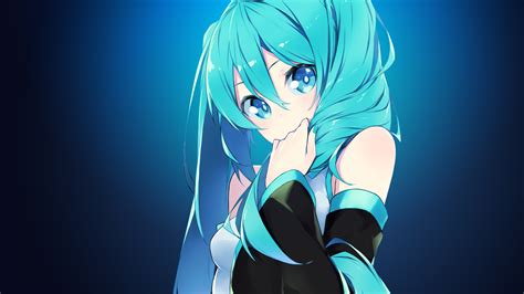 Wallpaper : illustration, anime girls, blue, Vocaloid, Hatsune Miku, screenshot, computer ...