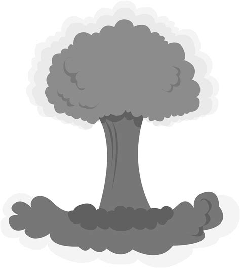 Nuclear mushroom cloud, illustration, vector on white background ...