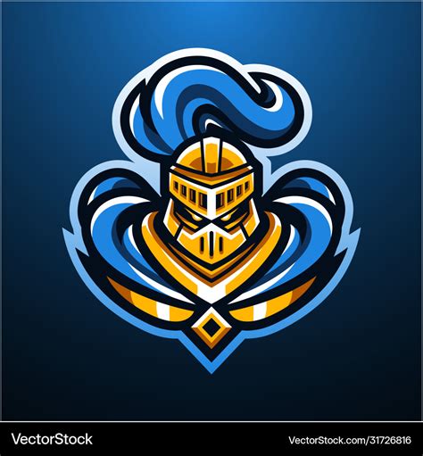 Knight head mascot logo design Royalty Free Vector Image