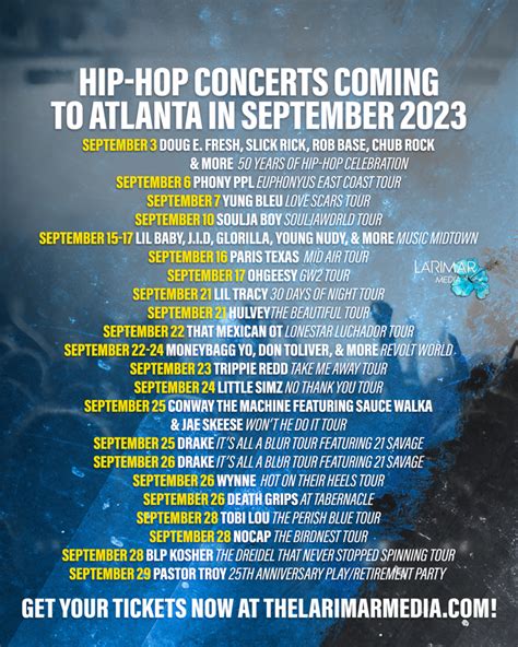 Hip-Hop Concerts Coming to Atlanta in September 2023 - Larimar Media