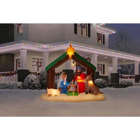 Home Accents Holiday 6.5 ft. LED Inflatable Nativity Scene - Botsent.com