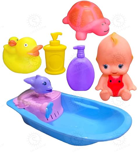 Buy SHAKTISM New Born Baby Doll Bath time Set Kids Pretend Play Real ...