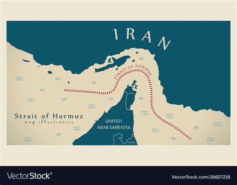 Strait hormuz map Royalty Free Vector Image - VectorStock