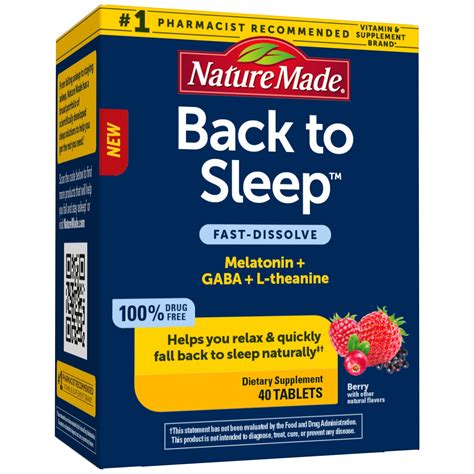 Nature Made Back to Sleep, Melatonin 1mg Fast-Dissolve, Helps You Fall ...