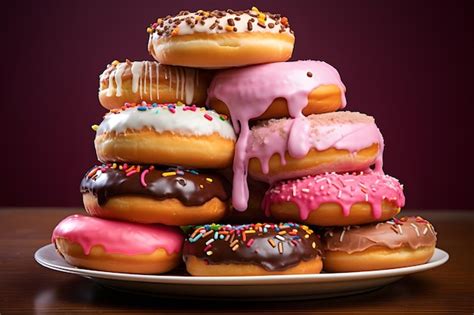 Premium AI Image | Glazed Donut Stack