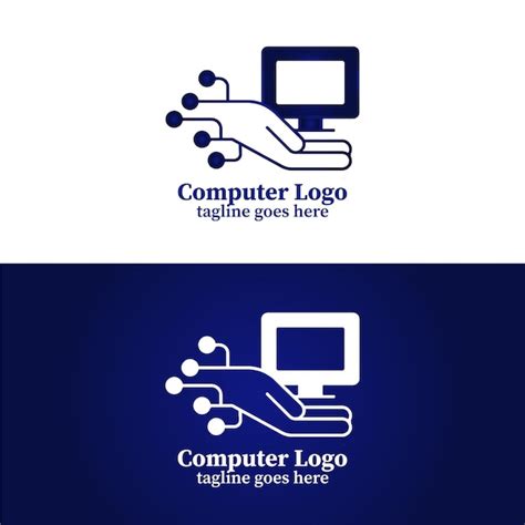 Premium Vector | Creative computer logo gradient vector