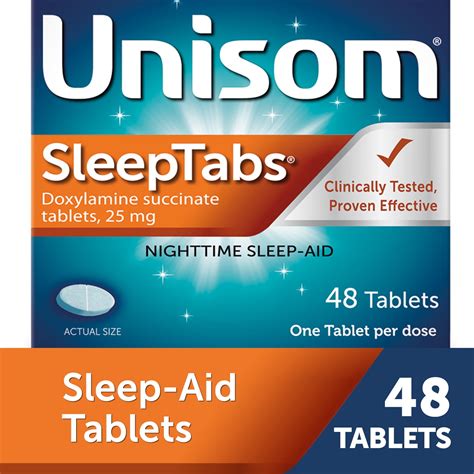 Unisom SleepTabs Tablets (48 Ct), Sleep-Aid, Doxylamine succinate ...