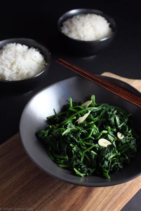 Easy Stir-Fried Spinach with Garlic | What Sharon Eats