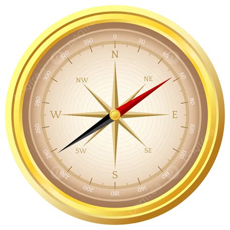 Classic Gold Compass With Wind Direction Vector, Compass, Wind Direction, Gold Compass PNG and ...