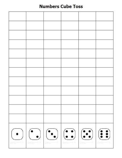 Dice Probability Worksheet