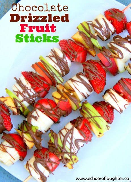 Chocolate Drizzled Fruit Sticks are the perfect dessert with fresh fruit! Yummy Appetizers ...