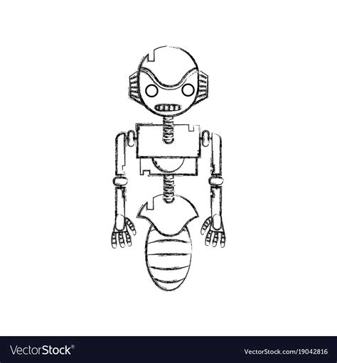 Figure robot technology with machine body design Vector Image