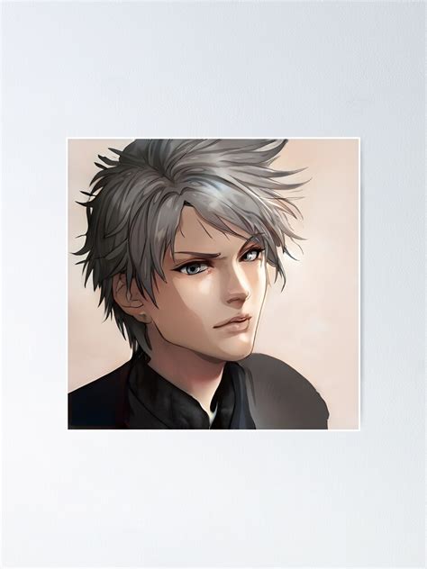 "Grey Hair Anime Boy" Poster for Sale by animegirlnft | Redbubble