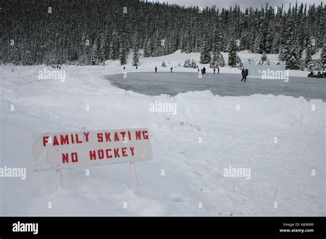 Ice castle and skating rink at the Fairmont Chateau Lake Louise in Banff National Park Alberta ...