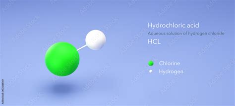 hydrochloric acid molecule, molecular structures, muriatic acid, 3d ...