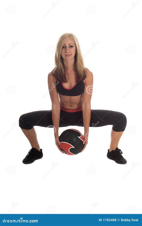 Medicine Ball Squat stock photo. Image of workout, stretch - 1783488