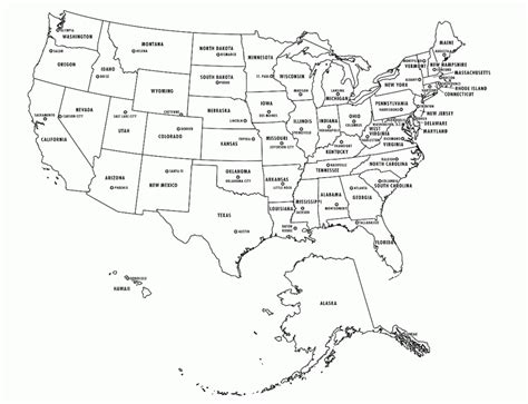 Blank States And Capitals Map Printable - Printable Map