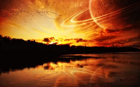 1920x1080 resolution | planet illustration, planet, sunset, planetary ...