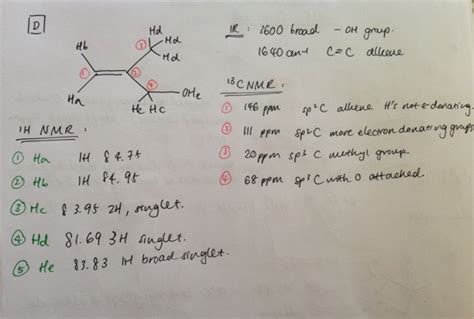 organic chemistry - Deducing compounds from spectroscopic data for ...