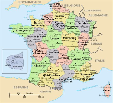 Carte De France Avec Départements Et Préfectures - Arouisse.com