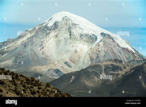 Bolivia, Sajama National Park, Snowcapped volcano Sajama Stock Photo - Alamy