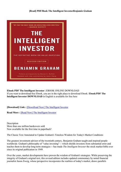 PDF The Intelligent Investor - Benjamin Graham by antonmycle - Issuu