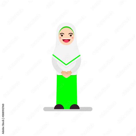 Indonesian elementary islamic school student uniform for hijab girls Stock Vector | Adobe Stock