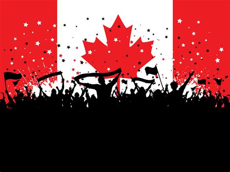 Party crowd on canadian flag 234317 Vector Art at Vecteezy