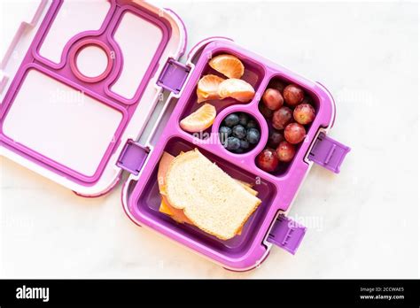 Healthy school lunch packed in a bento box for a little girl Stock ...