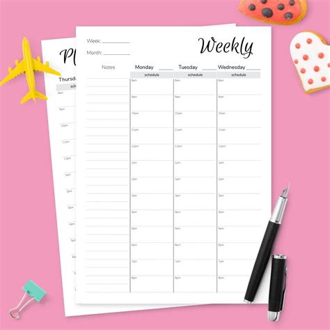 Vertical Weekly Planner Weekly Planner A5 Undated Weekly Hourly ...