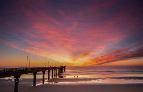 New Brighton Pier at Sunrise - New Brighton Pier on the edge of Christchurch, New Zealand is ...