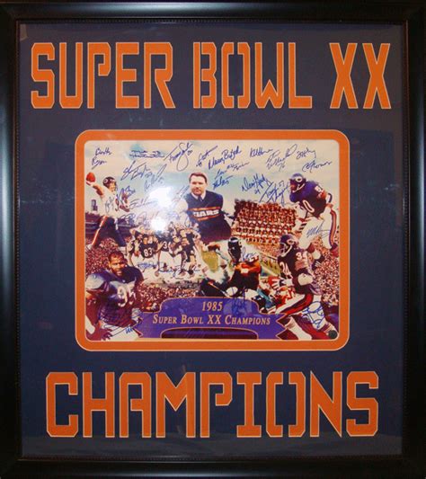 1985 Super Bowl XX Chicago Bears Autographed 16" x 20" Photograph in a ...