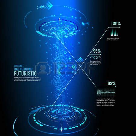 hologram: illustration of Futuristic interface, technology vector, sci-fi… | Hologram technology ...