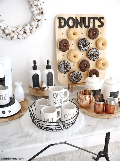 How to Style a Coffee and Donuts Bar for a Party - Party Ideas | Party Printables Blog