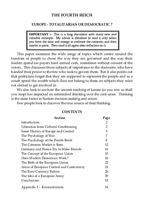 (PDF) THE FOURTH REICH EUROPE -TOTALITARIAN OR DEMOCRATIC | Dr. Alan ...