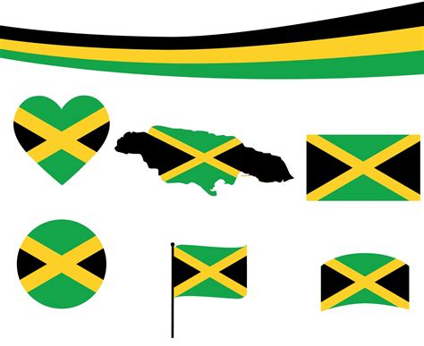 Jamaica Flag Map Ribbon And Heart Icons Vector Illustration Abstract 3134891 Vector Art at Vecteezy