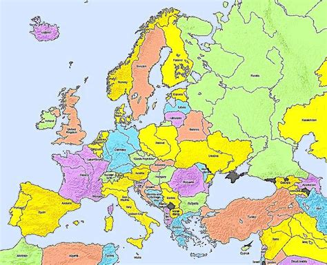 Mapa de Europa Político 🥇 IMÁGENES | Mapas del Continente Europeo