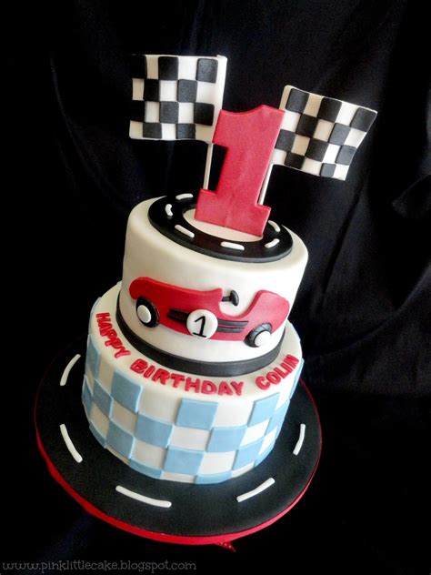 Pink Little Cake: Race Car Theme 1st Birthday Cake