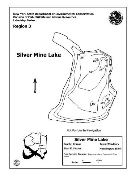 Silver Mine Lake Contour Map Region 3 - NYSDEC